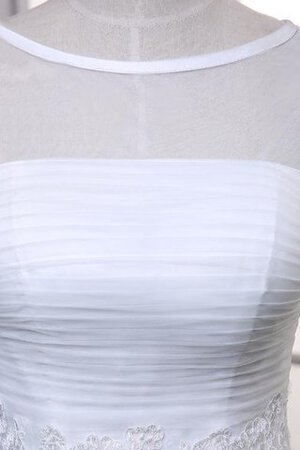 Schaufel-Ausschnitt Tüll Satin Bodenlanges Brautkleid aus Spitze
