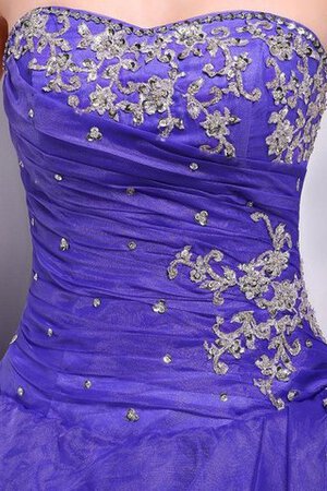 Herz-Ausschnitt Ärmelloses Tüll Quinceanera Kleid mit Rücken Schnürung mit Applikation