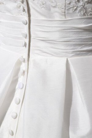 Zickzack Ausschnitt Bescheidenes Kurzes Prächtiges Brautkleid mit Gürtel