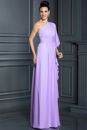 Chiffon Empire Taille Ein Schulter 3 /4 Länge Ärmeln Sittsames Brautjungfernkleid