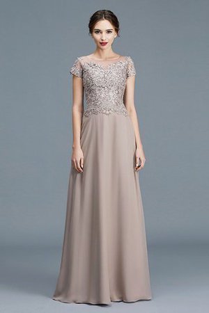 Chiffon Schaufel-Ausschnitt Prinzessin Bodenlanges Brautmutterkleid mit Applike