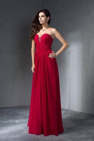 Plissiertes Reißverschluss Chiffon Bodenlanges Ballkleid ohne Ärmeln