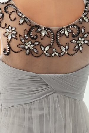 Tüll Perlenbesetztes A-Line Empire Taille Schaufel-Ausschnitt Brautmutterkleid