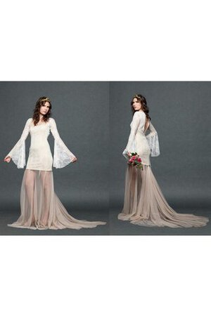 Ewiges Langärmeliges Rocklänge-asymmetrisches Stilvolles Brautkleid aus Tüll