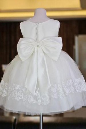 Prinzessin Natürliche Taile Ärmellos Blumenmädchenkleid mit Bordüre aus Organza