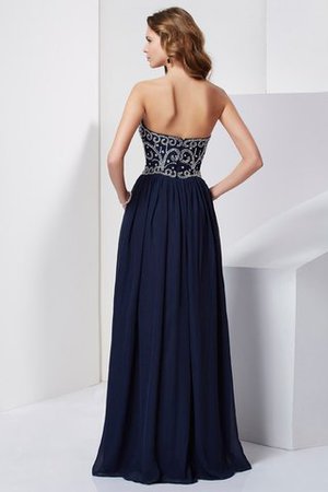 Natürliche Taile Ärmellos Sittsames Abendkleid aus Chiffon ohne Träger