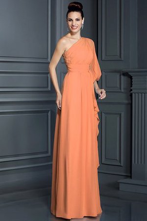 Chiffon Empire Taille Ein Schulter 3 /4 Länge Ärmeln Sittsames Brautjungfernkleid