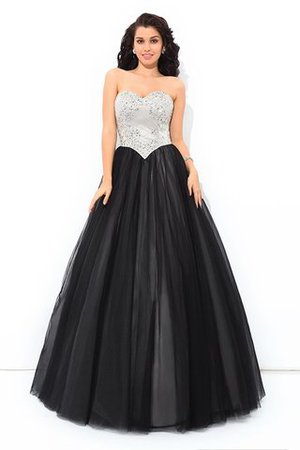 Ärmelloses Herz-Ausschnitt Duchesse-Linie Bodenlanges Sittsames Quinceanera Kleid