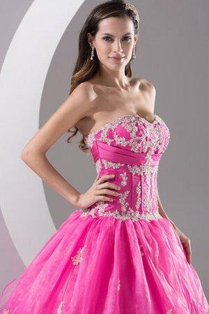 Plissiertes Gerüschtes Duchesse-Linie Herz-Ausschnitt Quinceanera Kleid mit Applike