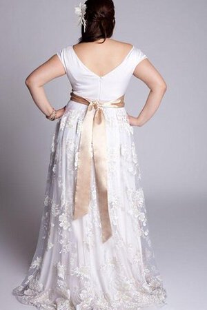 Plissiertes Bodenlanges Schlichtes Brautkleid mit Applikation für Übergröße