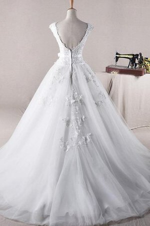 Duchesse-Linie Sittsames Brautkleid mit Bordüre mit Rüschen