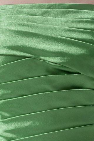 Bodenlang Trägerlos Gerüscht Satin Brautjungfernkleid