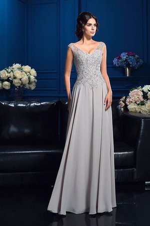 Reißverschluss Normale Taille Ärmellos V-Ausschnitt Chiffon Brautmutterkleid