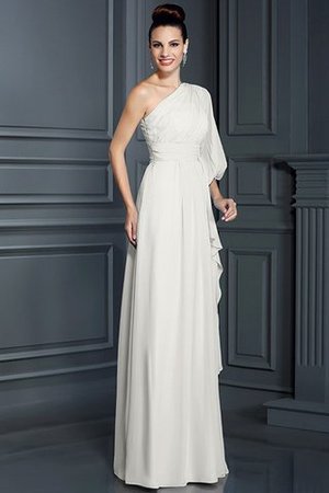 Chiffon Empire Taille Ein Schulter 3 /4 Länge Ärmeln Sittsames Brautjungfernkleid