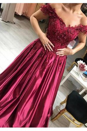 Bodenlanges Sexy Elegantes Ballkleid mit gekappten Ärmeln mit Applike