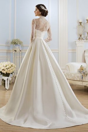 Hoher Kragen Duchesse-Linie A Linie Luxus Brautkleid mit Schmetterlingsknoten