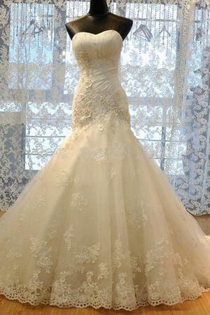 Organza Ärmelloses Bodenlanges Brautkleid mit Rüschen mit Rücken Schnürung