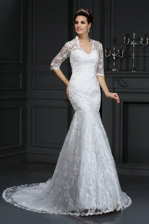 an ihrem Hochzeitstag von ihrer besten Seite auszusehen 9ce2-x3tup-meerjungfrau-armelloses-naturliche-taile-halbe-armeln-sittsames-brautkleid