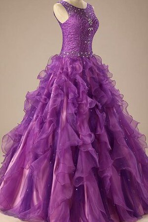 Gesticktes Satin Duchesse-Linie Quinceanera Kleid mit Bordüre mit Rüschen