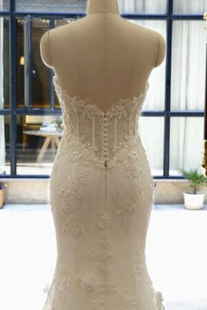 Meerjungfrau Spaghetti Träger Ärmelloses Brautkleid mit Bordüre aus Spitze