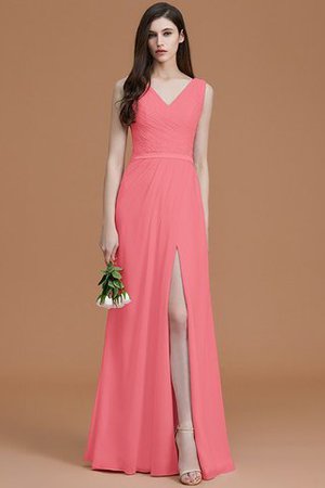 Ein trägerloses Kleid hat den zusätzlichen Vorteil 9ce2-x9dty-prinzessin-normale-taille-geruschtes-chiffon-brautjungfernkleid-mit-v-ausschnitt