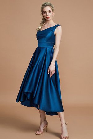 Ärmellos Asymmetrisch Satin Prinzessin A-Line Brautjungfernkleid