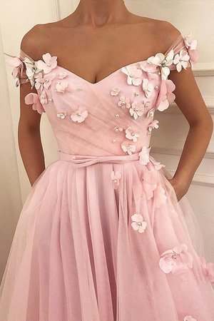 Normale Taille Atemberaubend Prinzessin Schulterfreier Ausschnitt Ballkleid ohne Ärmeln