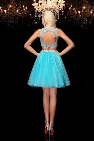 Empire Taille Rückenfreies Schaufel-Ausschnitt Prinzessin Mini Abiballkleid