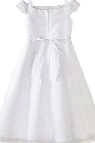 Reißverschluss Empire Taille A-Line Blumenmädchenkleid aus Taft mit Applikation