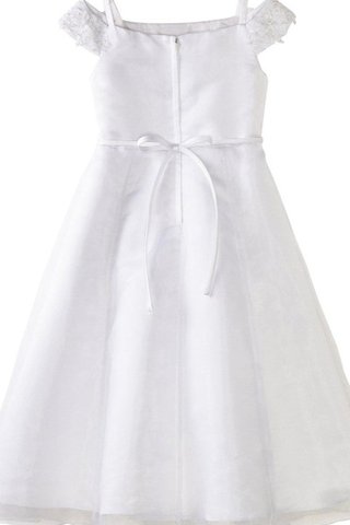 Reißverschluss Empire Taille A-Line Blumenmädchenkleid aus Taft mit Applikation