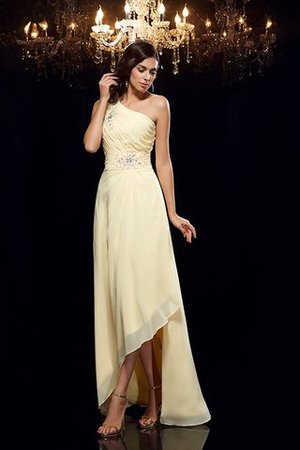 Ärmelloses Normale Taille Chiffon Hoch Niedrig Rocklänge-asymmetrisches Ballkleid