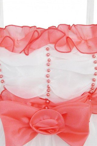 Ärmellos Empire Taille Perlenbesetztes Blumenmädchenkleid mit Quadrat Ausschnitt