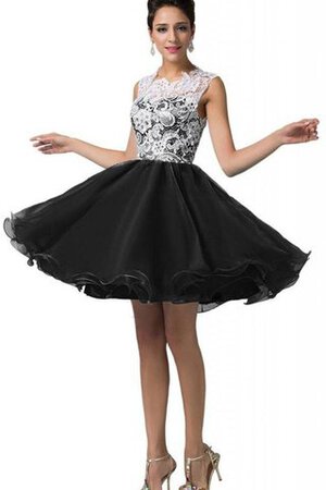 Organza Vintage A Linie Kurzes Jugendweihekleid mit Rüschen