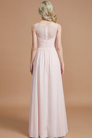 Prinzessin Chiffon Bateau Ausschnitt Bodenlanges Brautjungfernkleid ohne Ärmeln