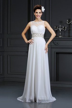 Reißverschluss Ärmellos Kapelle Schleppe Chiffon Empire Taille Brautkleid