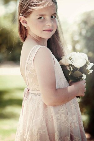 A-Linie Hinreißend Natürliche Taile Prinzessin Blumenmädchenkleid mit Blume