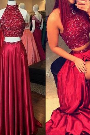 Prinzessin A-Linie Bodenlanges Ballkleid ohne Ärmeln mit natürlicher Taille