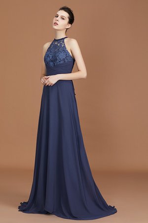 Chiffon Eingängig A-Line Prinzessin Brautjungfernkleid mit Schaufel Ausschnitt