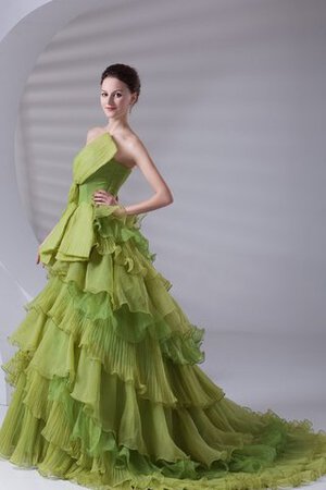 A Linie Duchesse-Linie Geschichtes Quinceanera Kleid mit Schmetterlingsknoten mit Rüschen