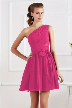 Ein Schulterfreies Chiffon A-Line Mini Brautjungfernkleid ohne Ärmeln