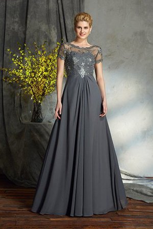 Reißverschluss A-Line Anständiges Brautmutterkleid aus Chiffon mit kurzen Ärmeln