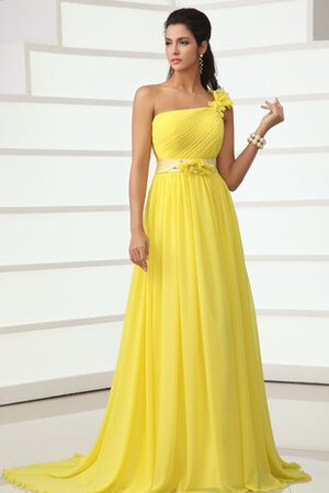 Chiffon A-Line ein Träger Brautmutterkleid mit Blume mit Gürtel