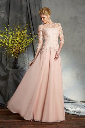 Schaufel-Ausschnitt Reißverschluss Chiffon A-Line Bodenlanges Brautmutterkleid