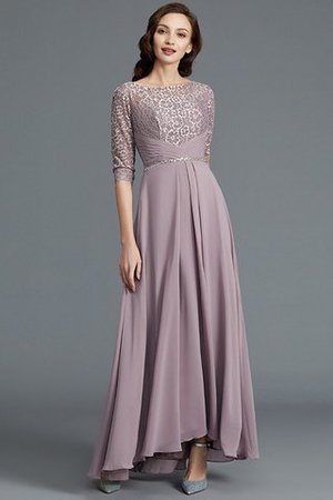 A-Linie Ärmellos Natürliche Taile Schaufel-Ausschnitt Chiffon Brautmutterkleid