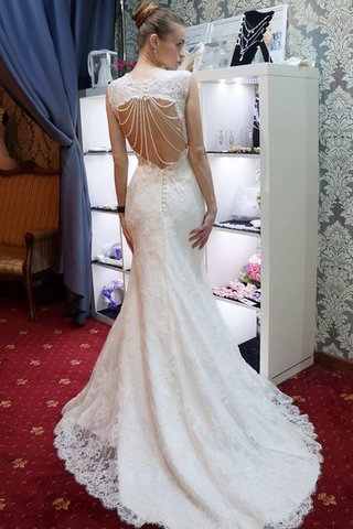 Ärmelloses A-Line Meerjungfrau Stil Bezauberndes Brautkleid aus Spitze