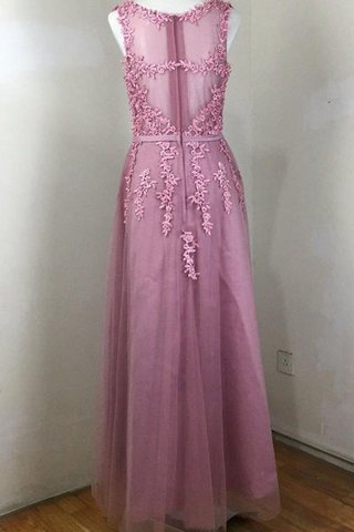 Ärmelloses A Linie Romantisches Bodenlanges Ballkleid mit Gürtel