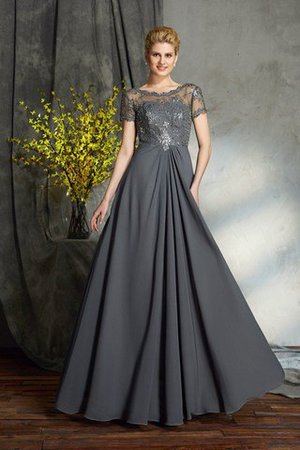 Reißverschluss A-Line Anständiges Brautmutterkleid aus Chiffon mit kurzen Ärmeln