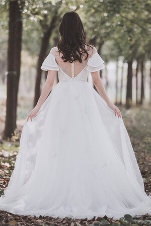 Halle Schön Bodenlanges Schick Brautkleid mit Kurzen Ärmeln
