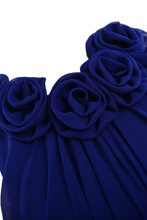 Chiffon Strand Pompöse Knielanges Brautjungfernkleid mit Blume