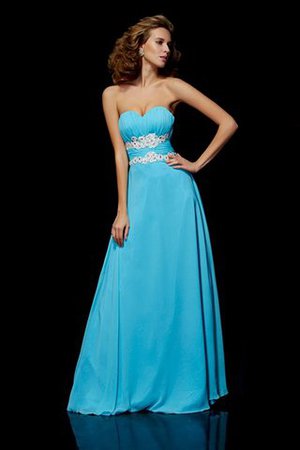 Herz-Ausschnitt Empire Taille Chiffon Sittsames Ballkleid mit Applike